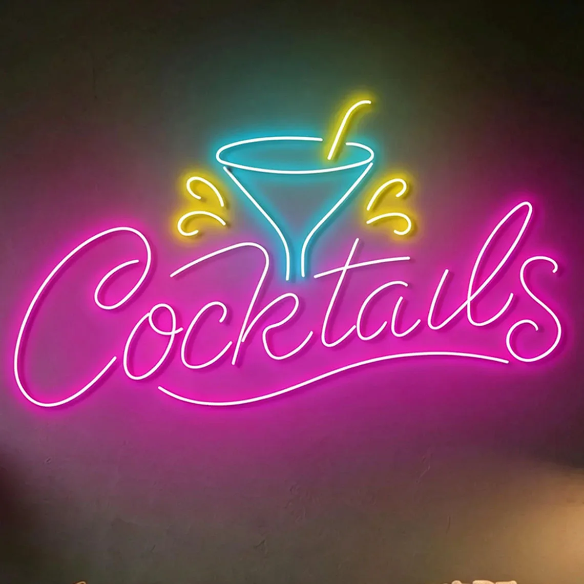 Cocktail Neon Sign, Bar Lounge Decor, Pub or Man Cave Decor, Cocktail Wall Art, Bar Sign, Unique Gift For Dad/Him/Bartender image 12