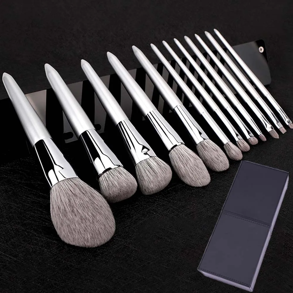 KLINA 12PCS Makeup Brushes Kit Professional Natural Goat Hair Foundation Powder Contour Eyeshadow Lip Make Up Tools For Women