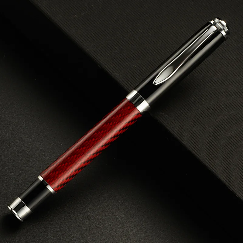 Luxus Carbon Fiber Metall Brunnen Stift Student Schule Büro Schreibwaren Neue Tinte Stifte Zum Schreiben Elegante Stifte – Detail 7