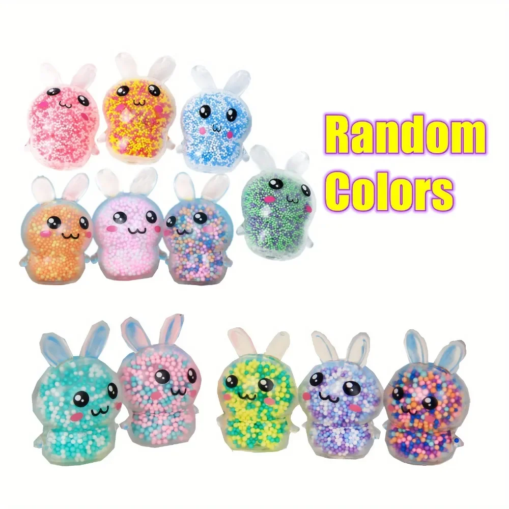 1/6pcs Stress Relief Toy Balls with Light Stress Relief Toy Girls Kids Fidget Toys Colorful Rabbit Squeeze Toys Kid Adult Gift