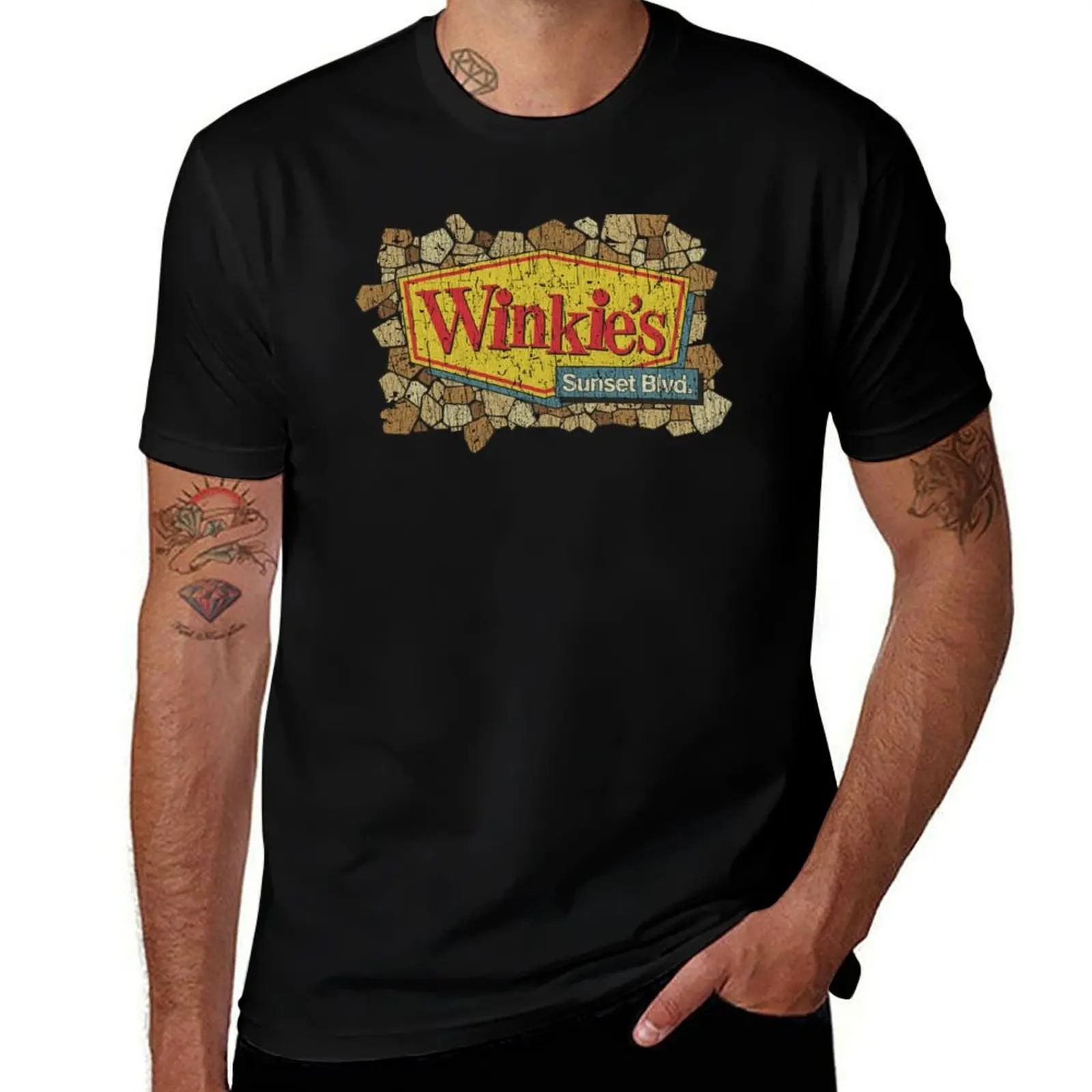 Winkie's Sunset Blvd. 2001 T-Shirt Simple Line Art Print Tee