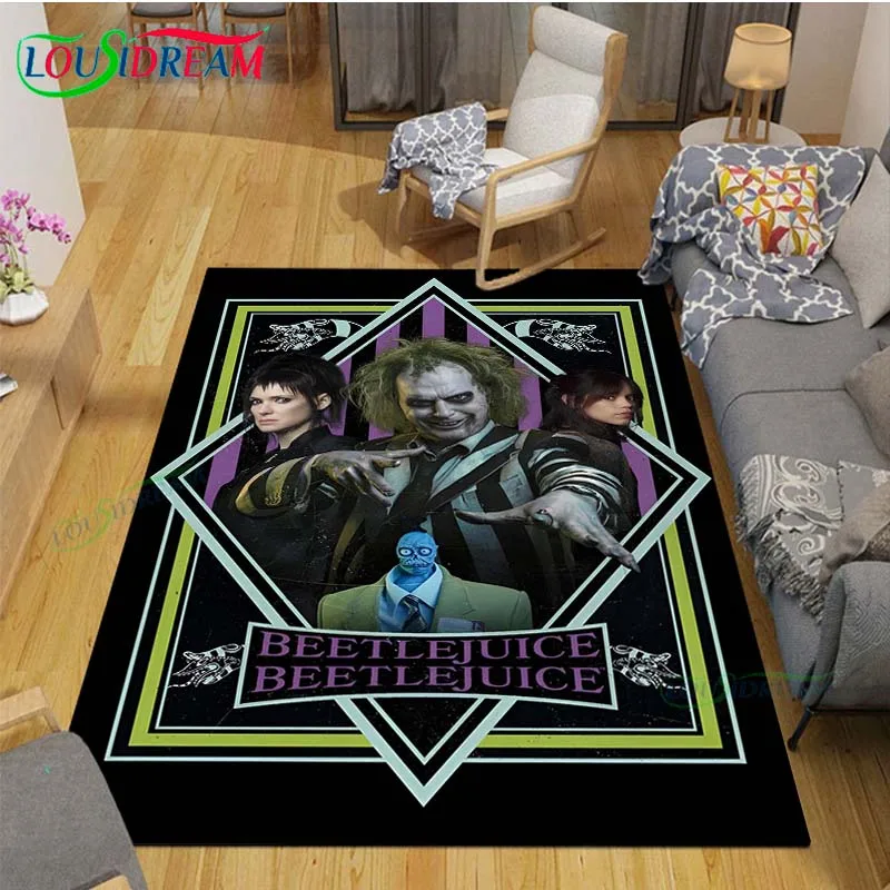 Horror Comedy Film Role B-Beetlejuice Printed  Carpets Living Room Anti-Skid Area Rug Kids Bedroom Mats Yoga Mat Carpet Decor