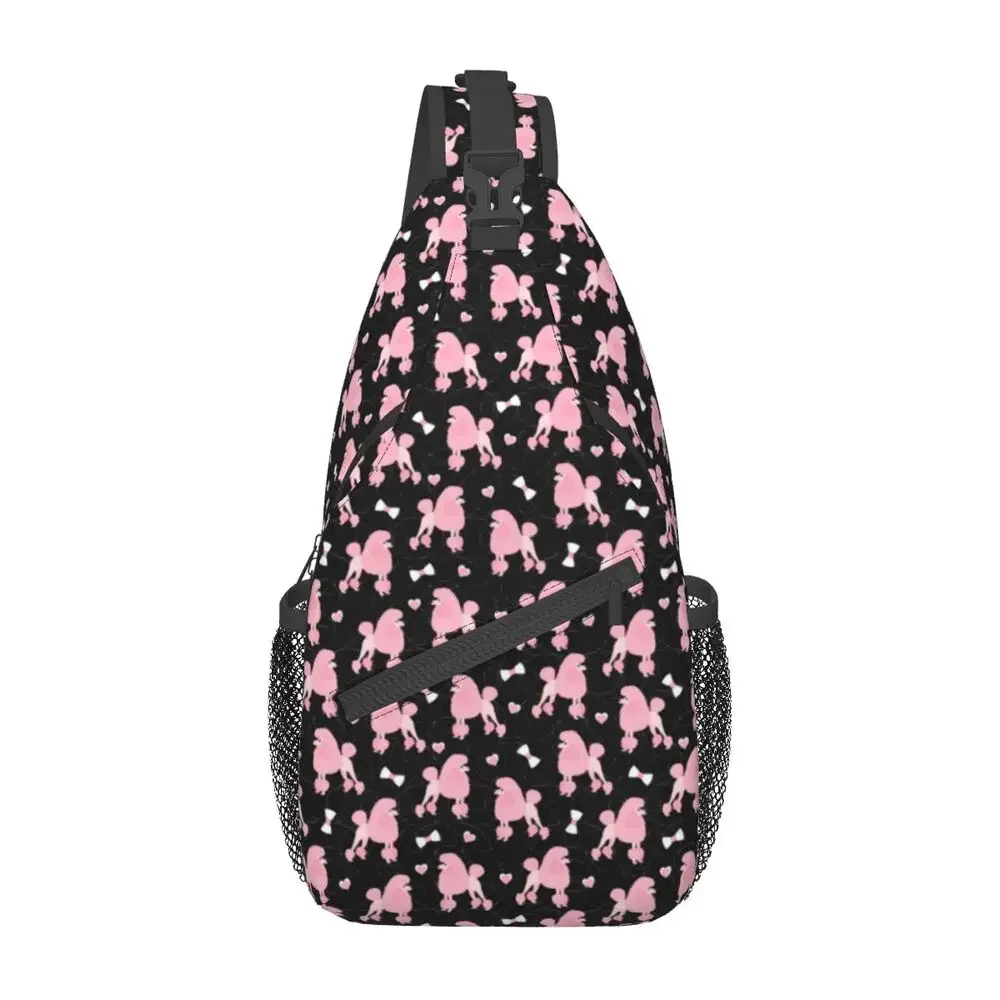 

Toy Poodle Print Shoulder Bags Fun Pop Art Casual Chest Bag Boy University Sport Sling Bag Motorcycle Print Small Bags