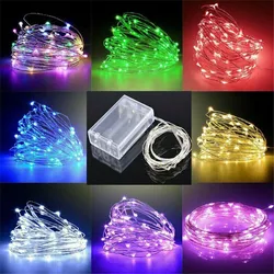 Kleine Mikro 20-100 LED Lichterketten String Batterie Kupfer Splitter Draht Weihnachts feier