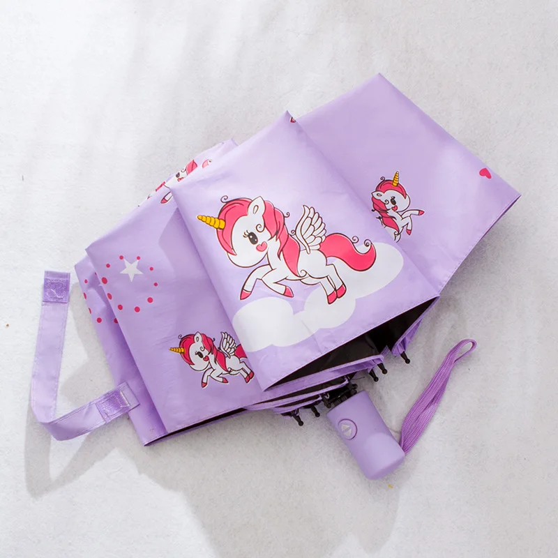 Cute Unicorn Umbrella sunshade Wind and rain resistance Fashionable folding automatic umbrella Travel carrying umbrella gift