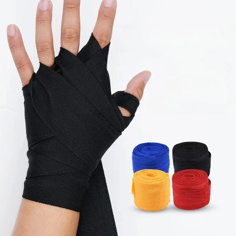1 Roll Elastic Cotton Boxing Wrist Wraps Muay Thai Hand Bandage for Kickboxing Training Sports Safety Equipment