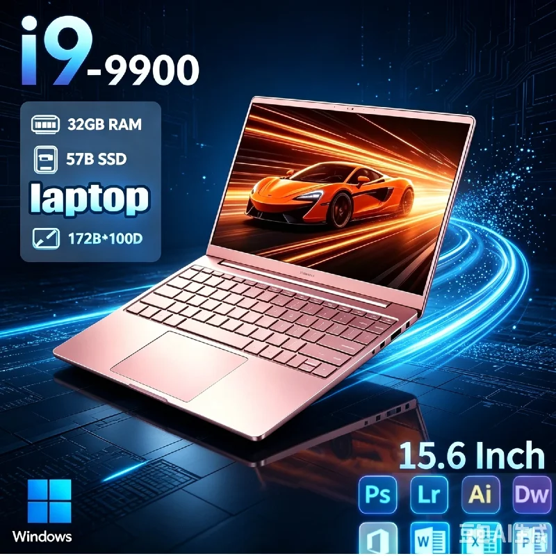 15.6 Inch Slim Laptop Powerful Intel Core I9-9900 FHD 1920*1080 Screen 16GB/32GB RAM 1TB/2TB SSD Daily Office Notebook