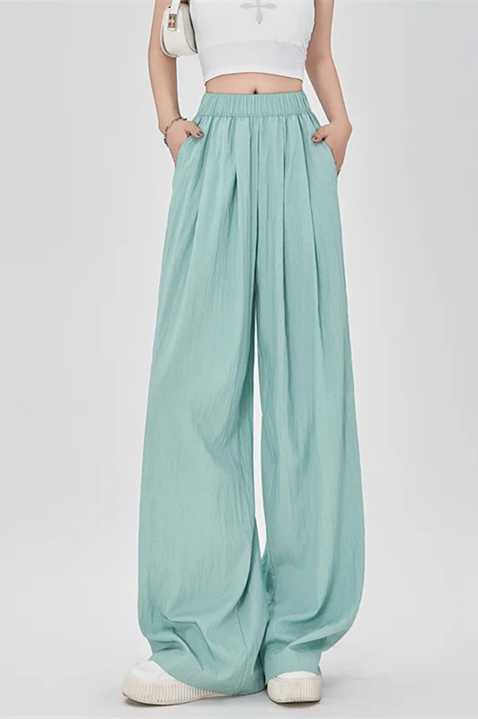 بنطال ذو قصة أرجل واسعة كحلي للسيدات صيفي من الخيزران والقطن مرقع سبليت Fairycore متعدد الاستخدامات خفيف الوزن ثنيات قابلة للتعديل #6