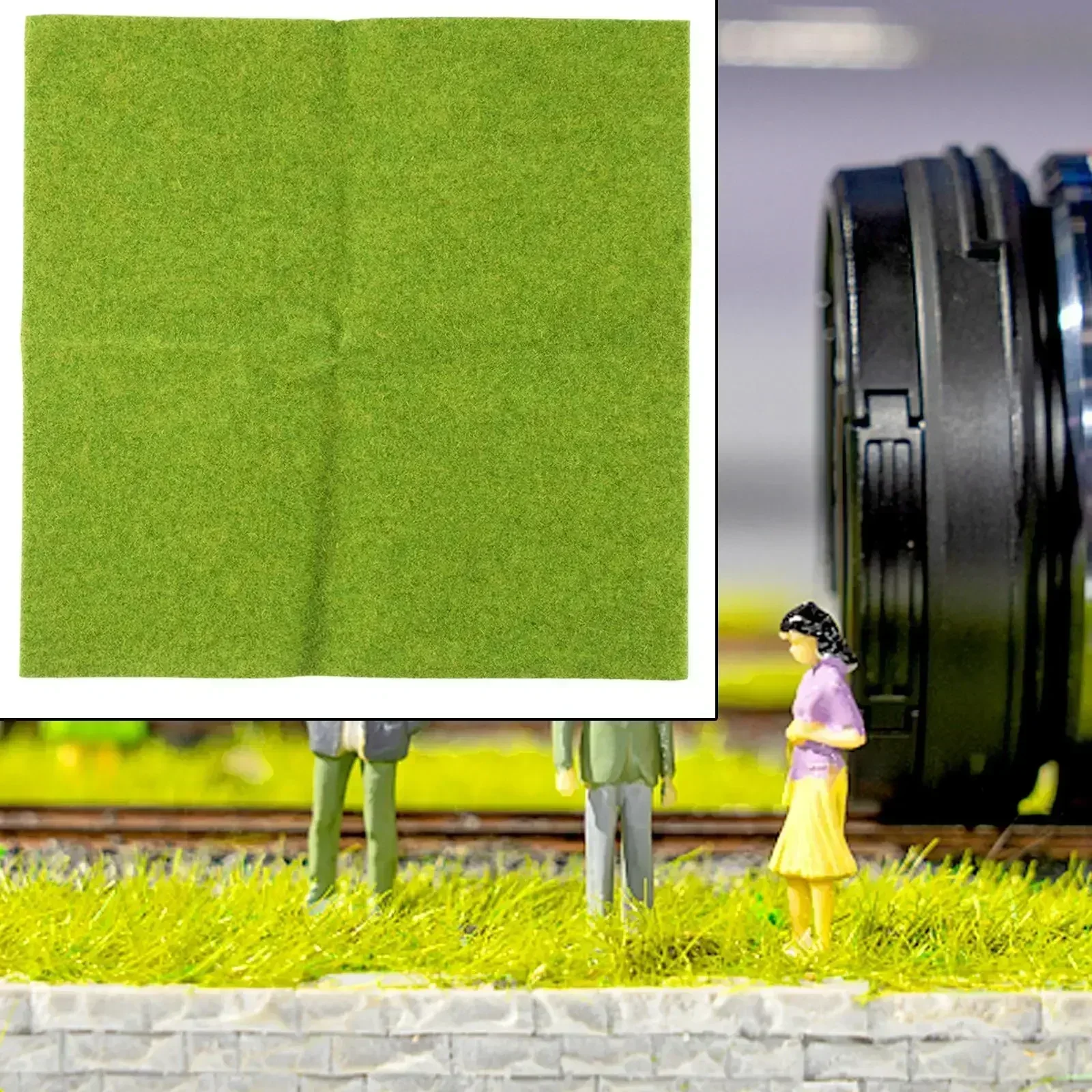 25x25cm Grass Mat Green Artificial Lawn Carpet Model Architectural Layout DIY 3D Train Railway Scenery Building Layout Carpet