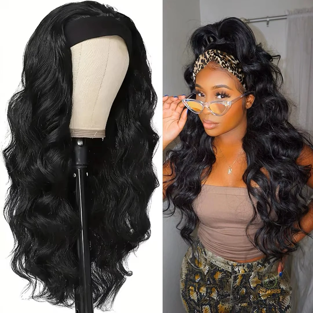 Headband Wig Human Hair Wigs Body Wave for black women human hair 180% Density Full Machine Made Headband Wigs 18-32inches