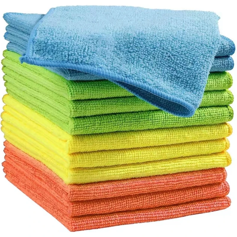 20 Pcs WOOJACK Microfiber Cleaning Cloth - Reusable Cleaning Rag, Fast Drying Cleaning Towels,12