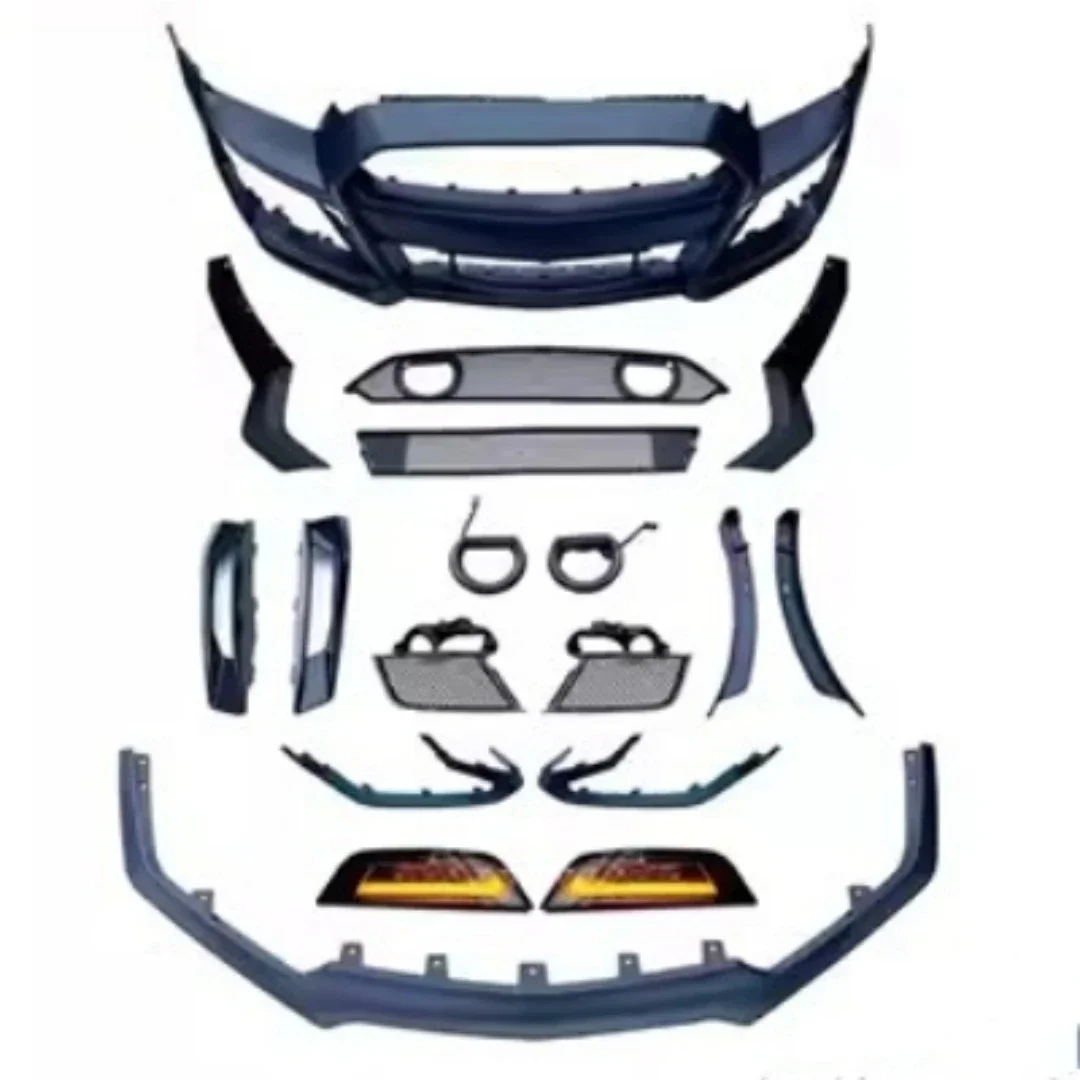 Body Kit Front Bumper Grill Mask for Ford Mustang GT500 2015-23 modified Engine Hood Side Skirt Tail Wing Front Rear Lip Light