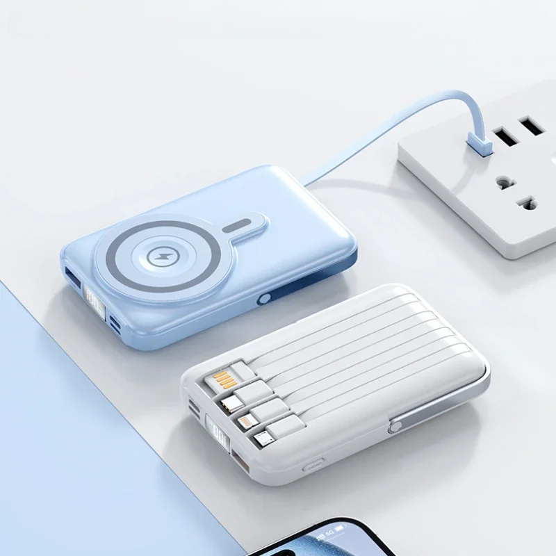 

2026 Magnetic Power Bank PD 22.5W Battery Charger Cases for Magsafe 50000mAh with Cables Fast Charging for Watch iphone Samsung