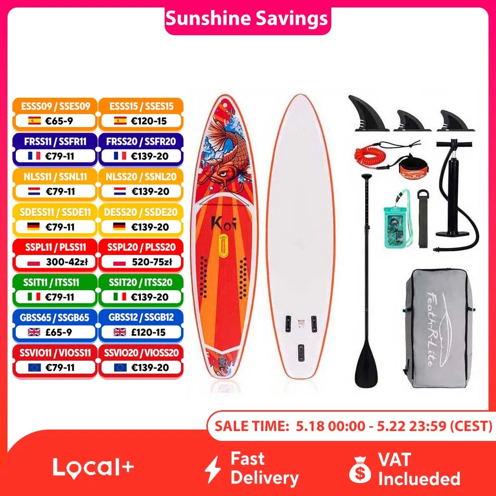 Planche de paddle gonflable Funwater, planche de surf, planche de paddle stand-up, planche de surf SUP avec accessoires pour sports nautiques