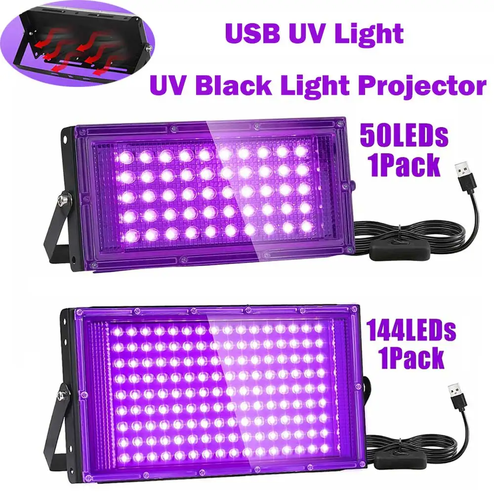 

УФ-лампа для отверждения LED-светом - Ультрафиолетовый прожектор 395/400 нм, 180 Вт ° Ультрафиолетовая лампа для длительной полимеризации, подсветка для вечеринок и сцены