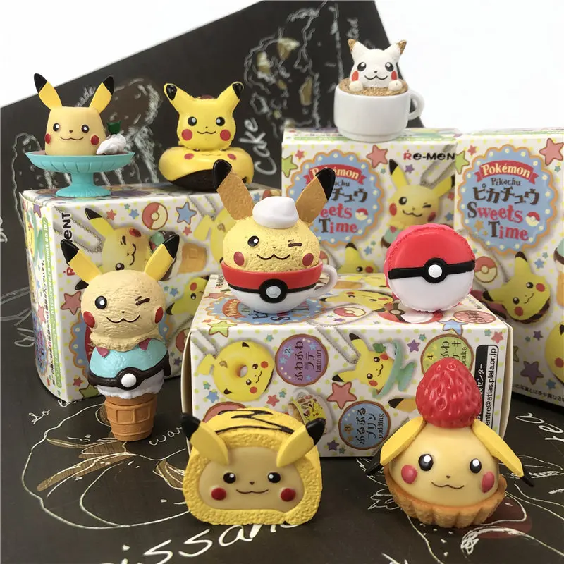 

Покемон мультяшная десертная тема Пикачу слепая коробка аниме фигурки-милые сладкие лакомства Коллекционные мини-игрушки