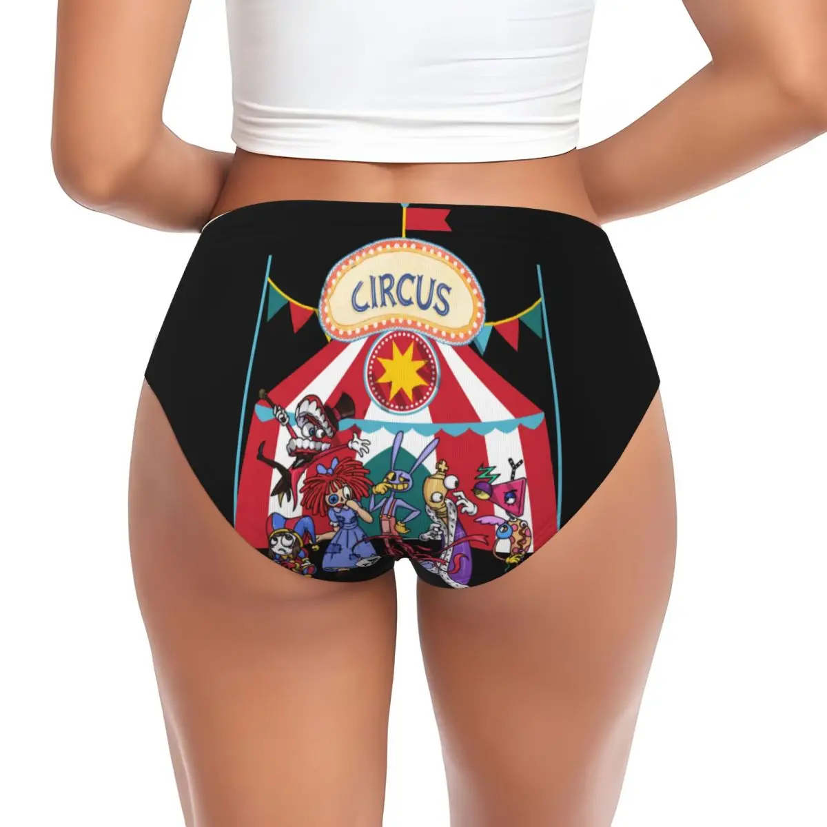 Custom The Amazing Digital Circus Briefs Underwear Women's Breathable Stretch Panties