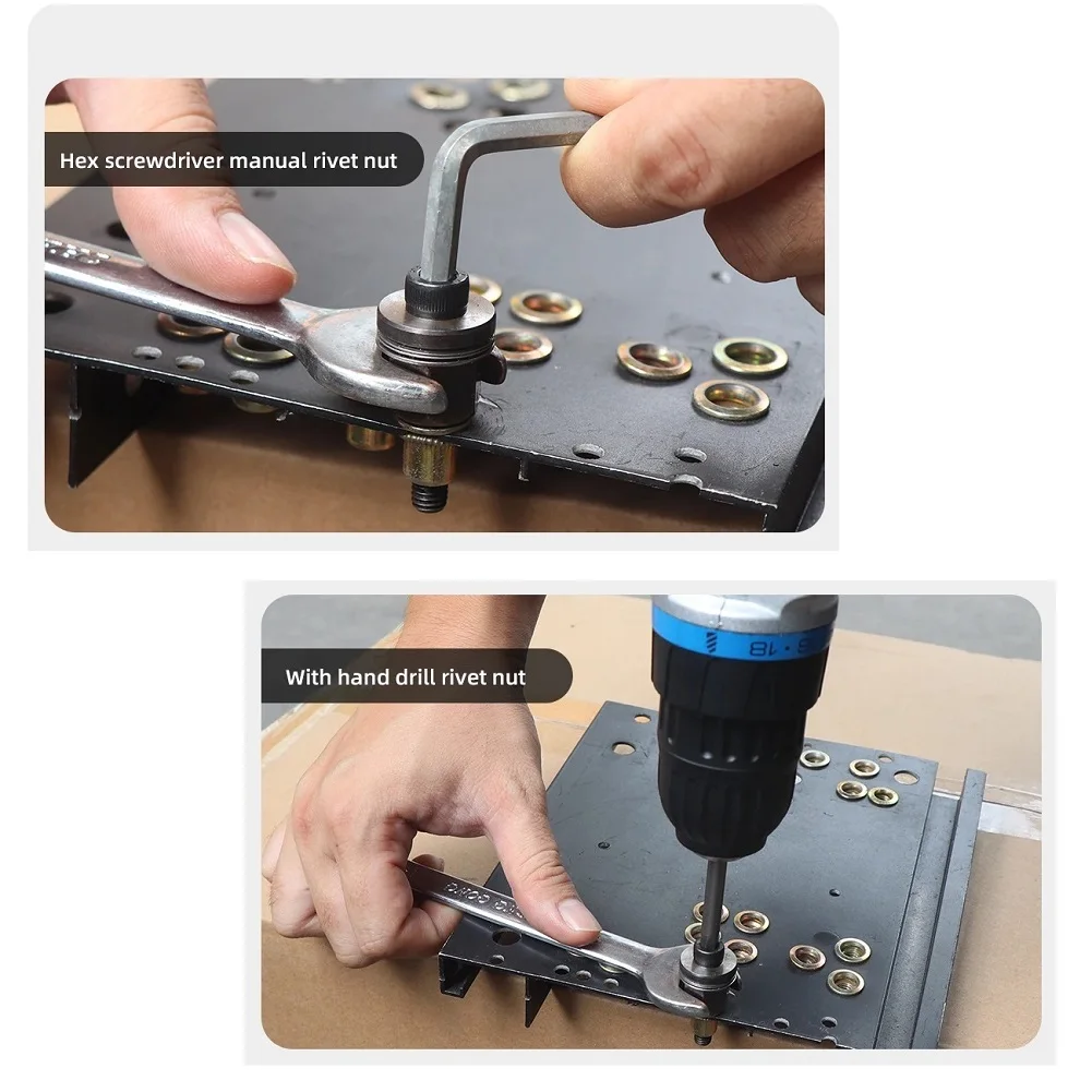 3pcs M6/M8/M10 Rivet Nut Mandrel Heads For Manual Riveter Tools Carbon Steel Replacement Tips