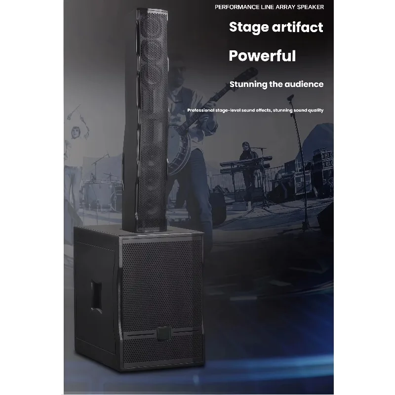 New Product 12-inch Array Columnar Speaker PA System DSP Outdoor Indoor Audio DJ Stage Professional Active Waterproof Audio