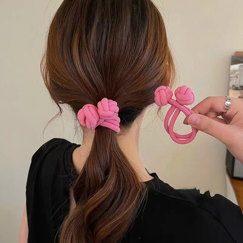 

Korean Dopamine Knot Hair Ring Women's High Ponytail Tie Hair Rope Fashion Simple Going Out Hundred Hair Accessories