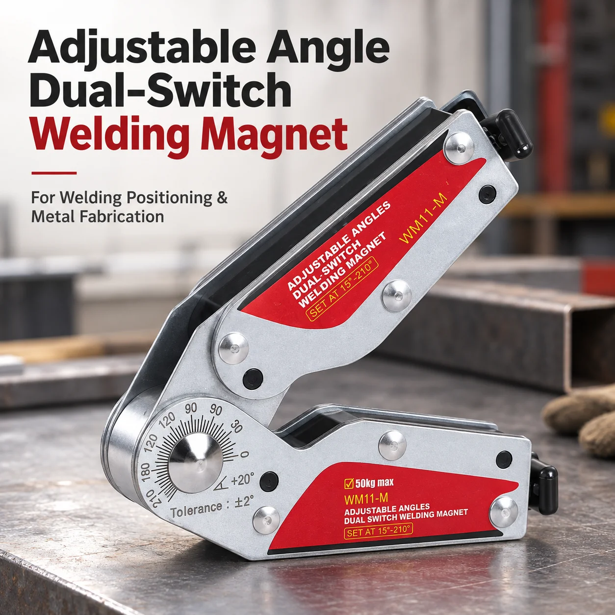 AOLIVIYA Adjustable Double Switch Magnetic Welding Positioner Factory Tooling Fixture Angle Auxiliary Holder