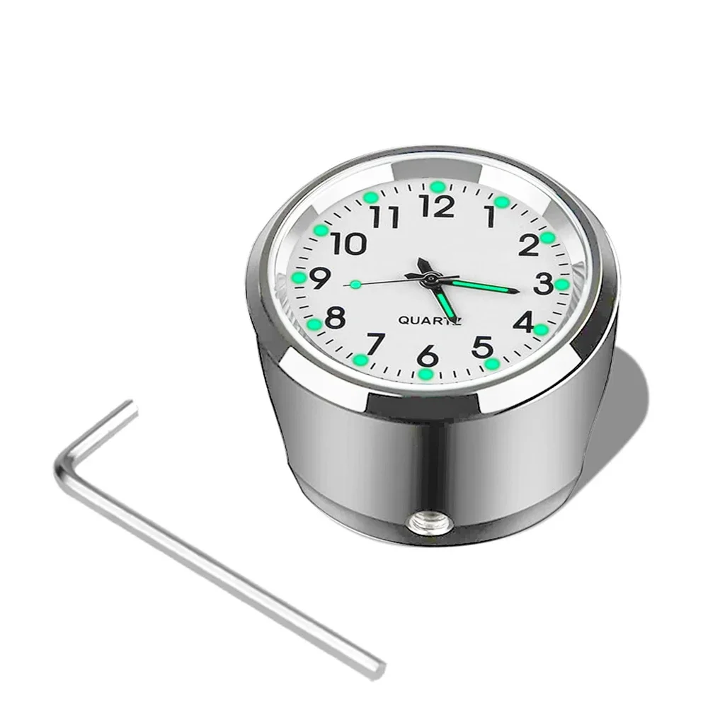 Universelle wasserdichte Chrom-Motorrad-Lenkeruhr Fahrrad-Scooter-Lenkerhalterung Uhr Motorrad-Zubehör – Detail 8