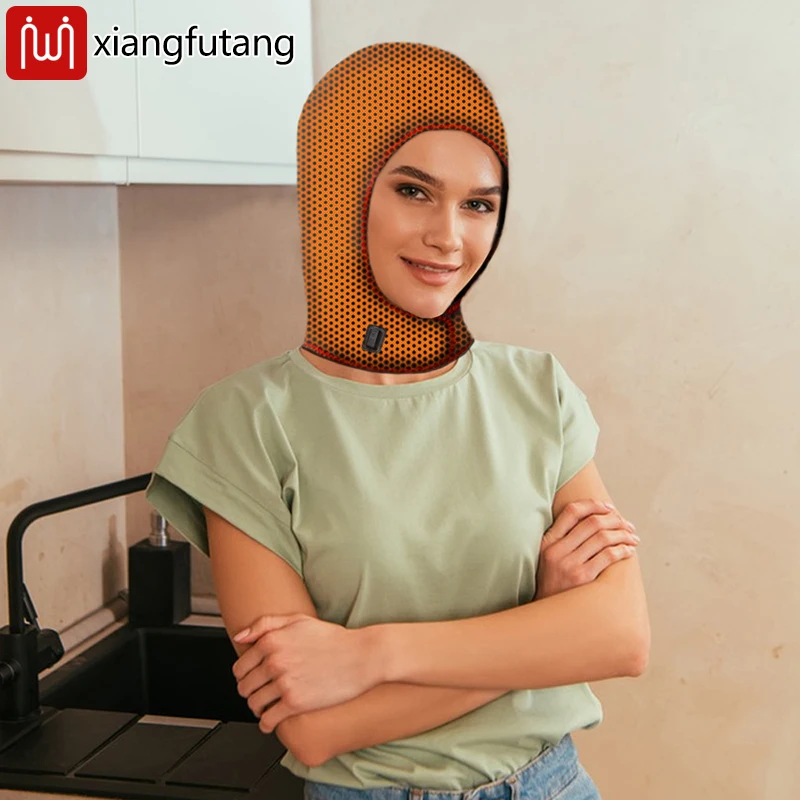 

Carbon Fiber Heated Neck Head Hat Relieves Pain Dizziness Reduces Stiffness Boosts Blood Circulation Provides Warmth Relaxation