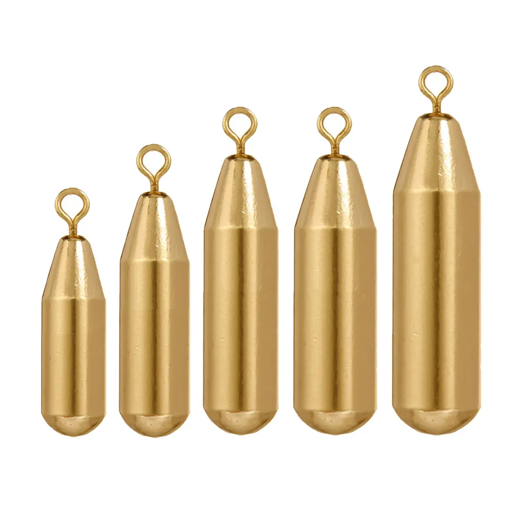 10Pcs Copper Rotatable Sinker Fishing Tackle Cylinder Hanging Arrowhead Bullet Simulation Accessories Lightweight 5g