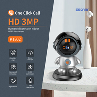 ESCAM PT302 3MP 1296P  iCam365 APP One Key Call Robotman IP Camera AI Humanoid Detection Home Security CCTV Baby Monitor