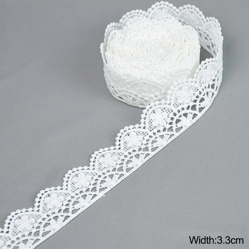 5Yards White Lace Trim Ribbon DIY Embroidered for Sewing Decoration Fabric Lace Ribbon Tape Handmade Craft Materials Net Ribbons