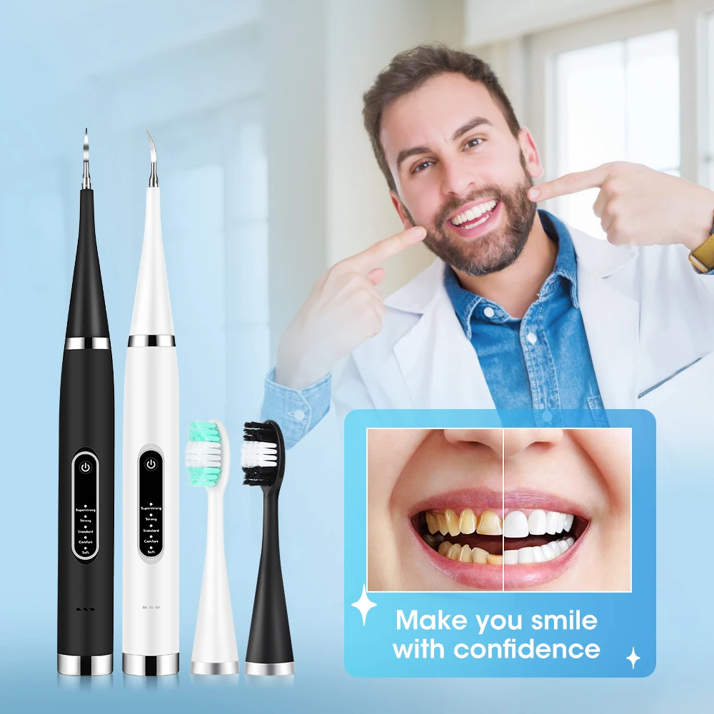 Electric Teeth Whitening Dental Calculus Scaler Plaque Coffee Stain Tartar Removal High Frequency Sonic Toothbrush Teeth Cleaner