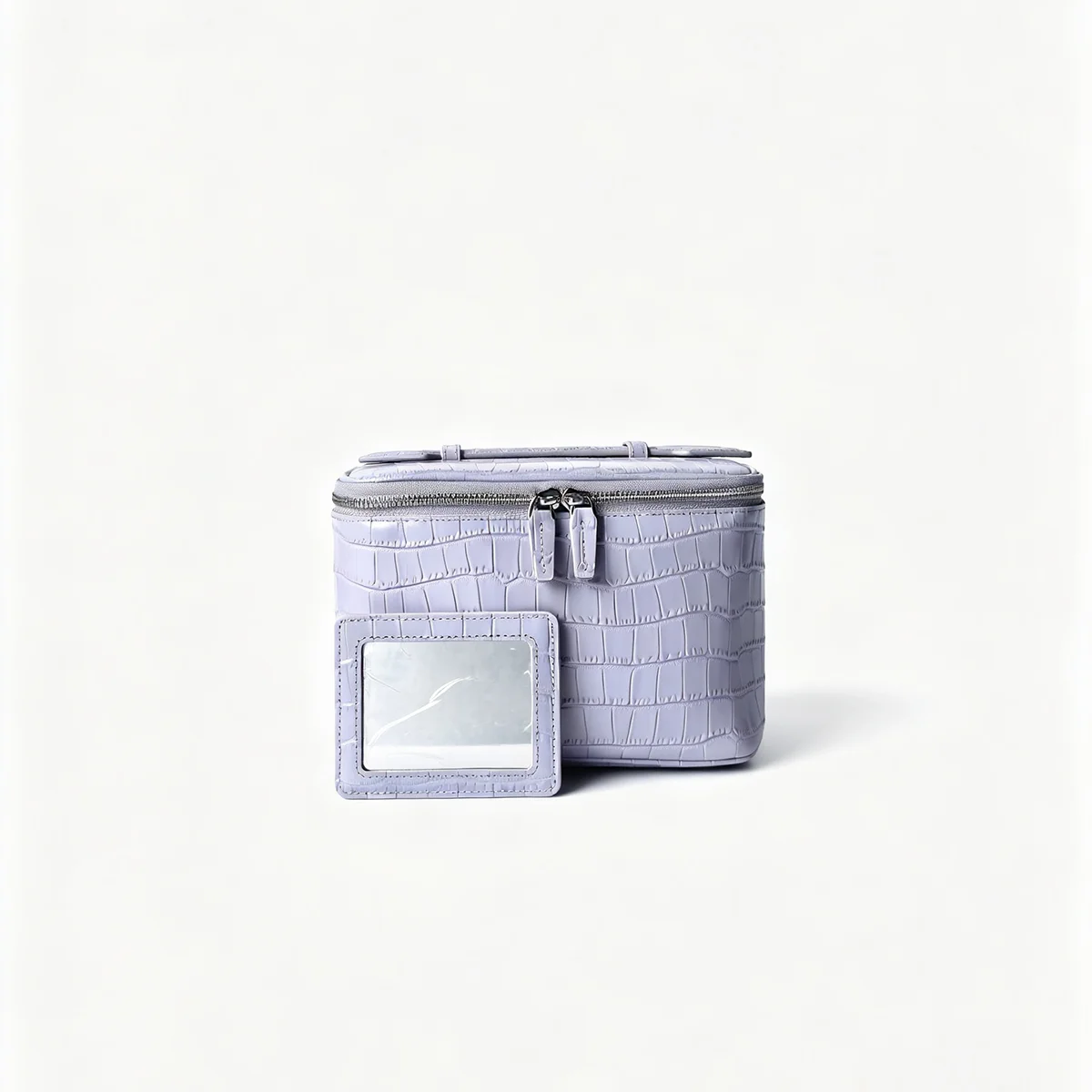 Kosmetiktaschen-Set aus echtem Leder mit lila Krokodilmuster, große Kapazität, Reise-Toilettentasche für Damen, Kosmetiktasche, Beutel – Detail 15