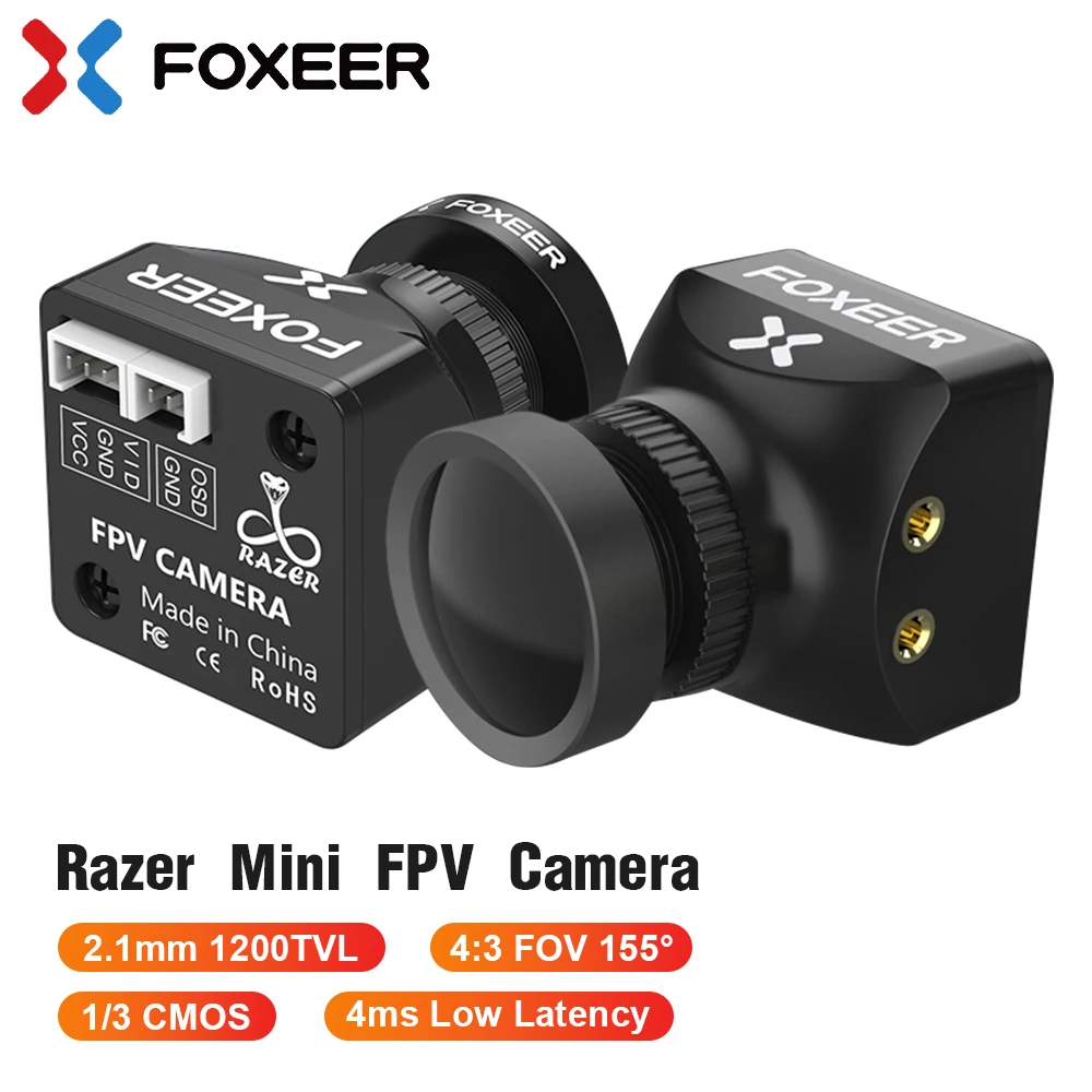 

FOXEER Razer Mini FPV Camera 1/3 CMOS HD 5MP 2.1mm M12 Lens 1200TVL for RC FPV Drone