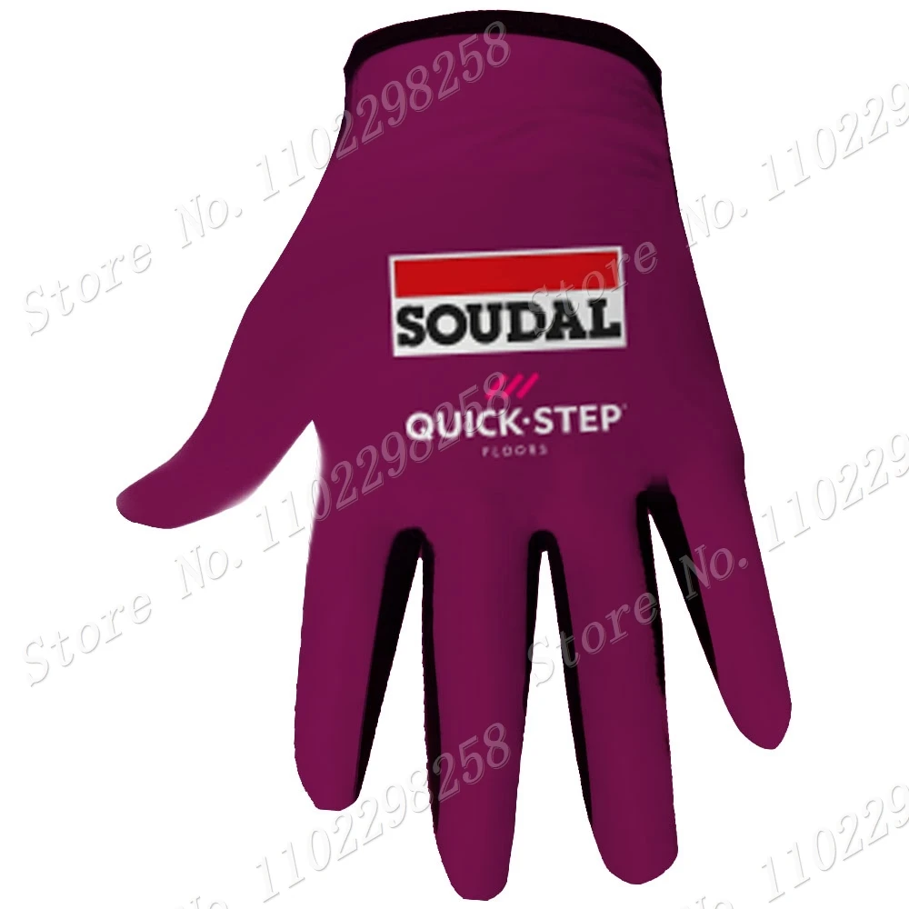 Soudal Quick Step Cycling Gloves 2023 Tour De Italy Pink Blue purple Jerseys Gel Full Finger Glove MTB Gant Cyclisme Maillot