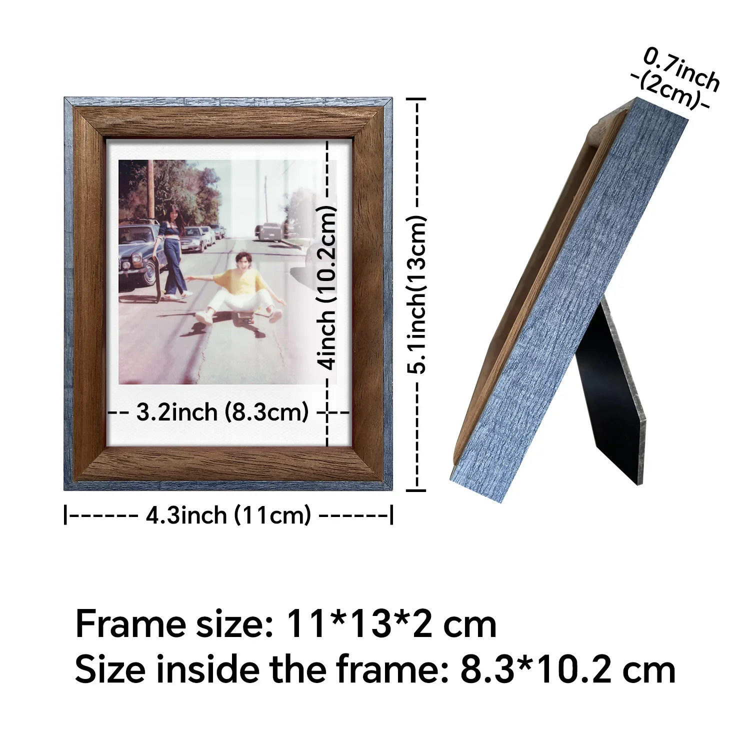 2pc, Polaroid Photo Frame for Polaroid Original Itype 600 SX70 Film Pictures, 4.2” x 3.5” Frames for Polaroid Now Plus OneStep2