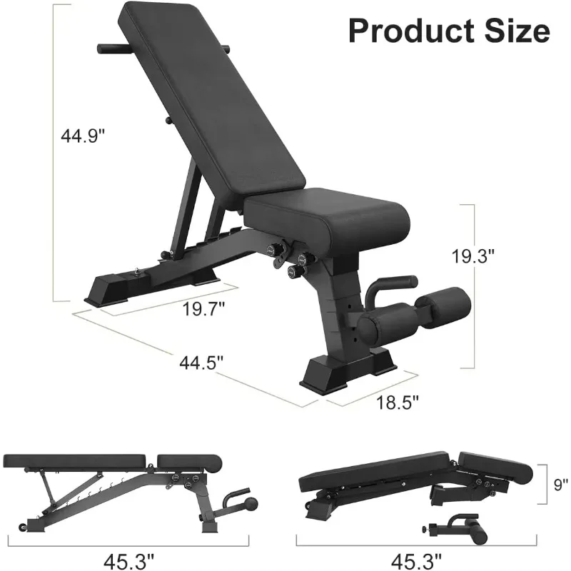 Sports Adjustable Bench Practical Weight Bench 90 ° Adjustable Tilt Descent Fitness Bench Home Gym