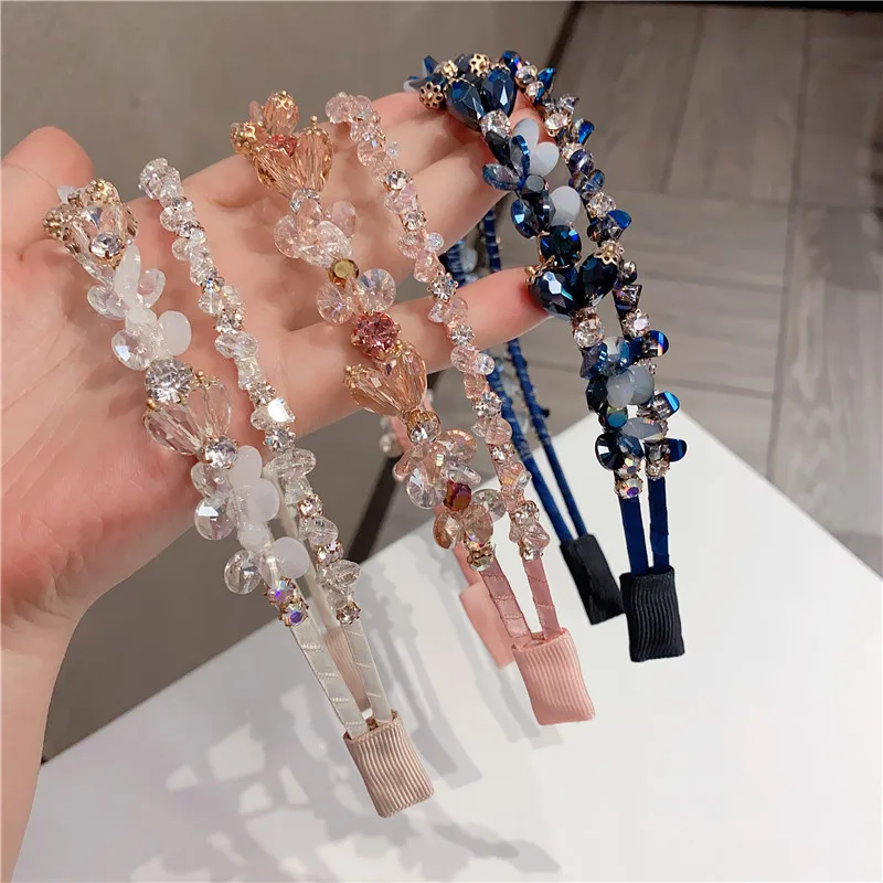 Bohemian Rhinestone  Glass Stone Handmade Headbands Hairbands For Women Girls Hair Accessories