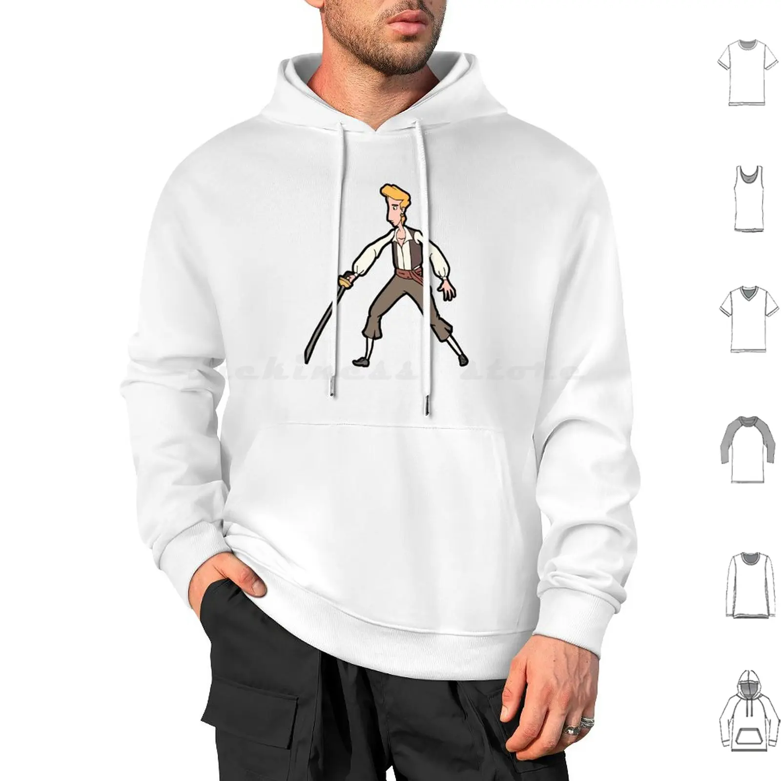 Money Island Guybrush Threepwood Hoodies Long Sleeve Guybrush Threepwood Monkey Island Curse Videogame Adventure