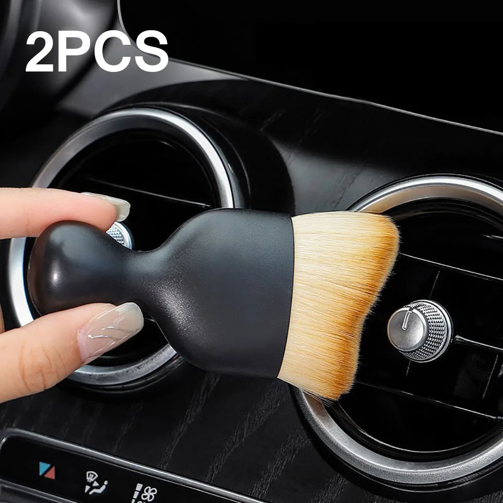 Car Air Vent Cleaning Soft Brush Curved Design Car Interior Cleaning Tool Artificial Brush Car Crevice Dusting Car Detailing