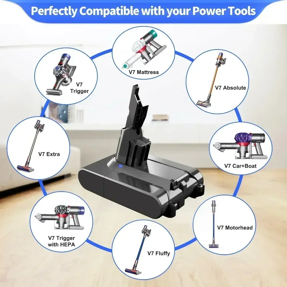 For Dyson V6 V7 V8 V10 V11 Replace Battery DC58 DC59 DC61 DC62 DC72 DC74 SV11 SV10 SV12 SV14 SV15  8000mAh Li ion Battery