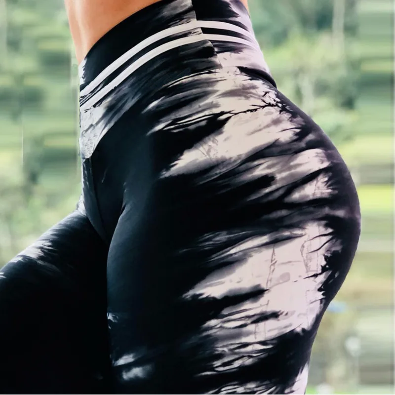 Women Fitness Sporting Yoga Pants High Waist Printed Leggings Push Up Elastic Pencil Pants Workout Water Droplets Leggings