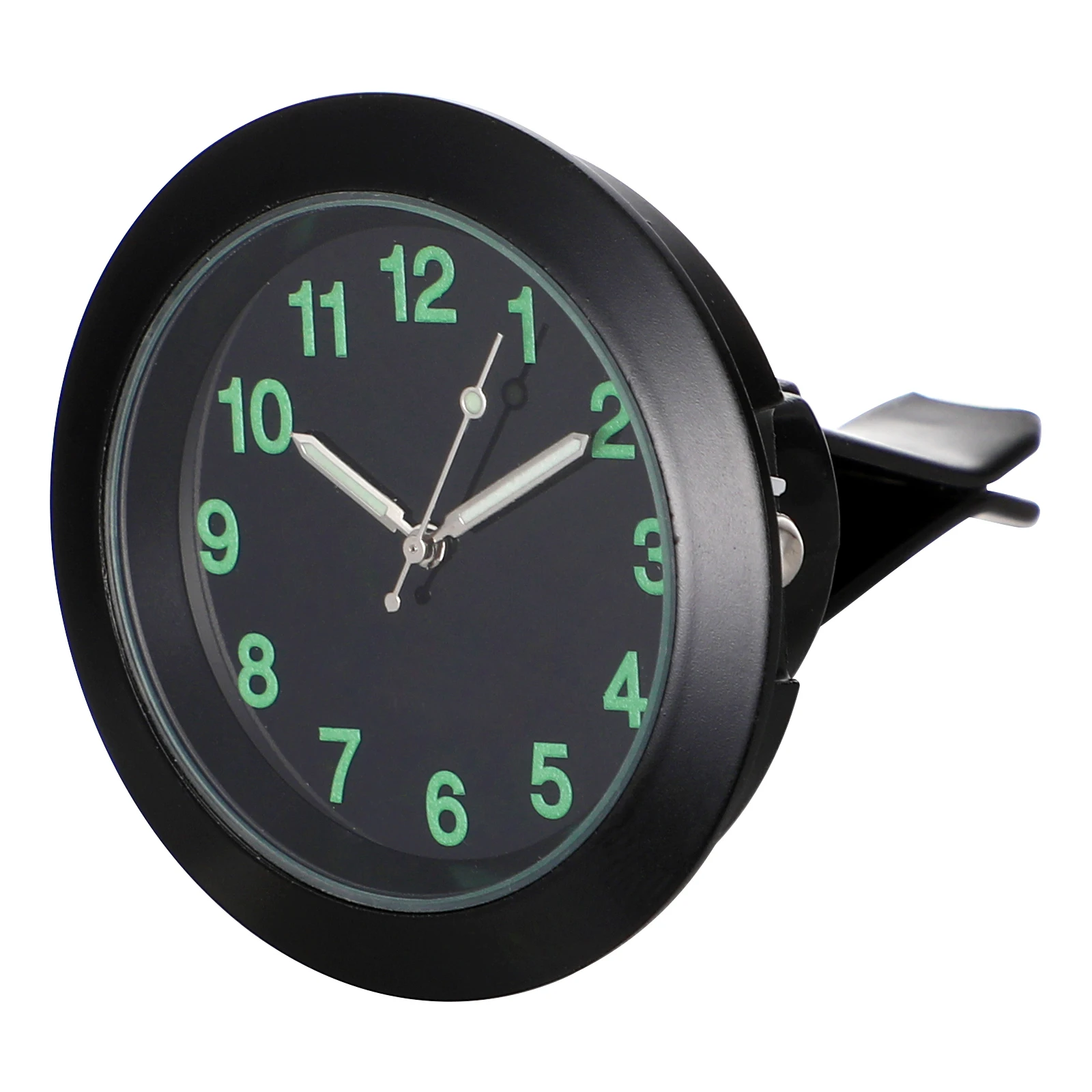 

Mini Car Dashboard Clock Vent Clip Black Luminous Pointer Auto Interior Clock