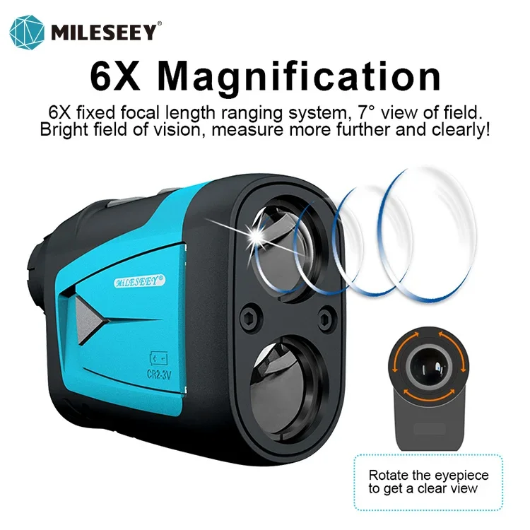 Mileseey PF210 Medidor de alcance de longa distância 600M Golf Digital Golf Laser Rangefinder