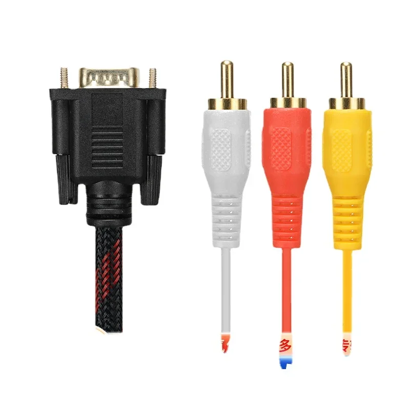 VGA HDMI-متوافق مع كابل RCA ذكر إلى 3 RCA AV ذكر AV مركب ذكر M/M موصل كابل محول