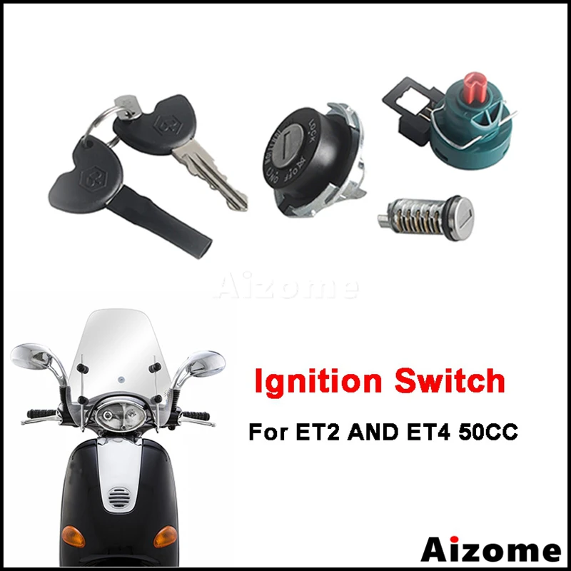 

Motorcycle Ignition Switch Lock Assembly Complete Lock Set No Cutting Splicing Direct Replacement For ET2 ET4 50CC Scooter Spare