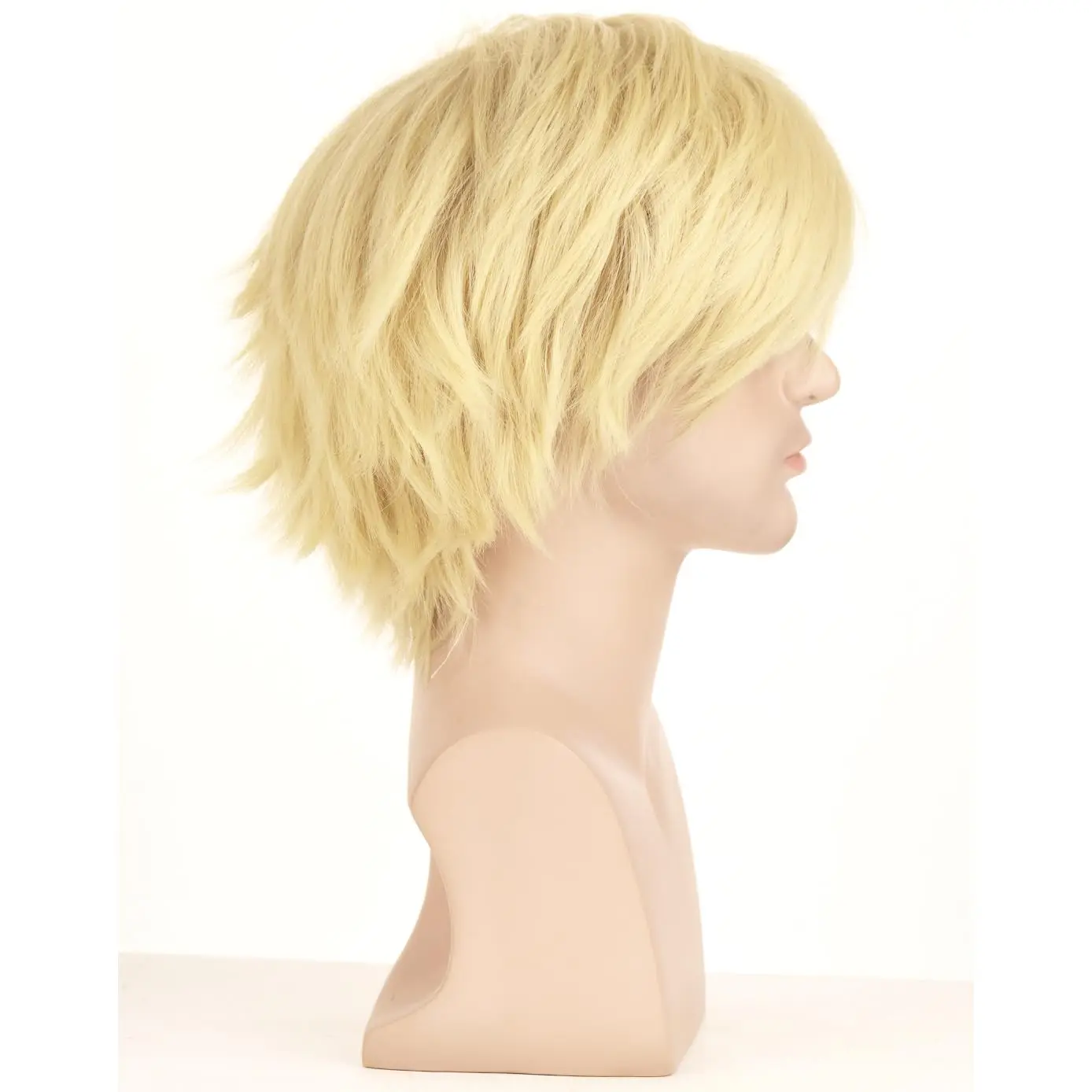 Blonde Männer Perücken für Jungen mit Pony 12 ''kurze synthetische Perücke für Halloween Cosplay Party Perücken