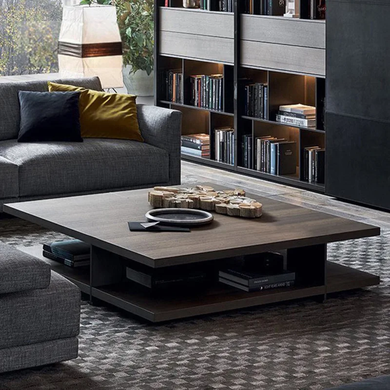Coffee table modern simple Nordic square coffee table living room furniture coffee table small apartment marble combination
