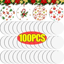 100/1pcs Clear Blank Acrylic Christmas Ornaments Unfinished Round Acrylic Christmas Ornaments for DIY Craft Round Hanging Decor