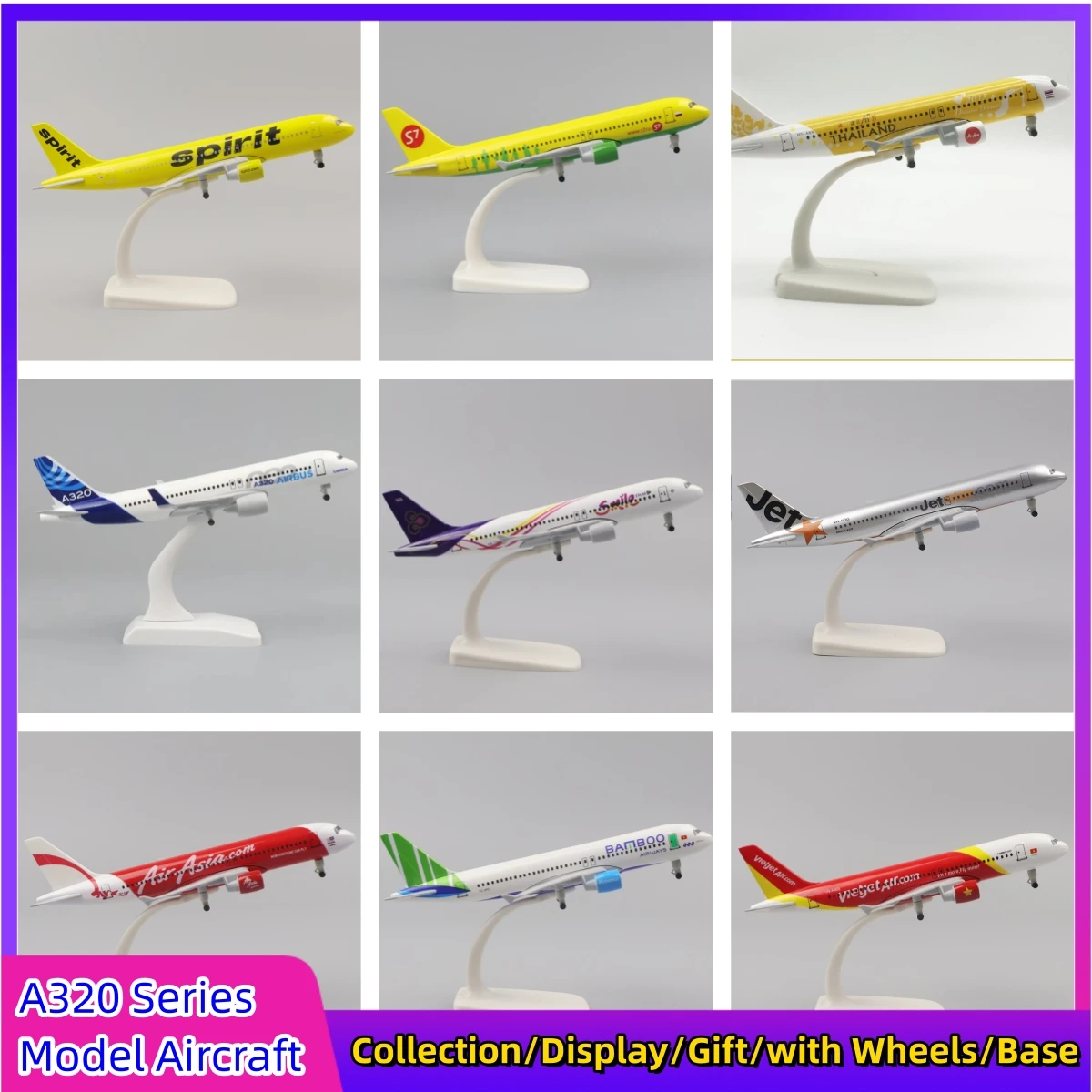

Airplane model 20CM A320 Series Airlines Model Plane Alloy Metal Aircraft Diecast Toy for Boys Aviation Simulation Plane