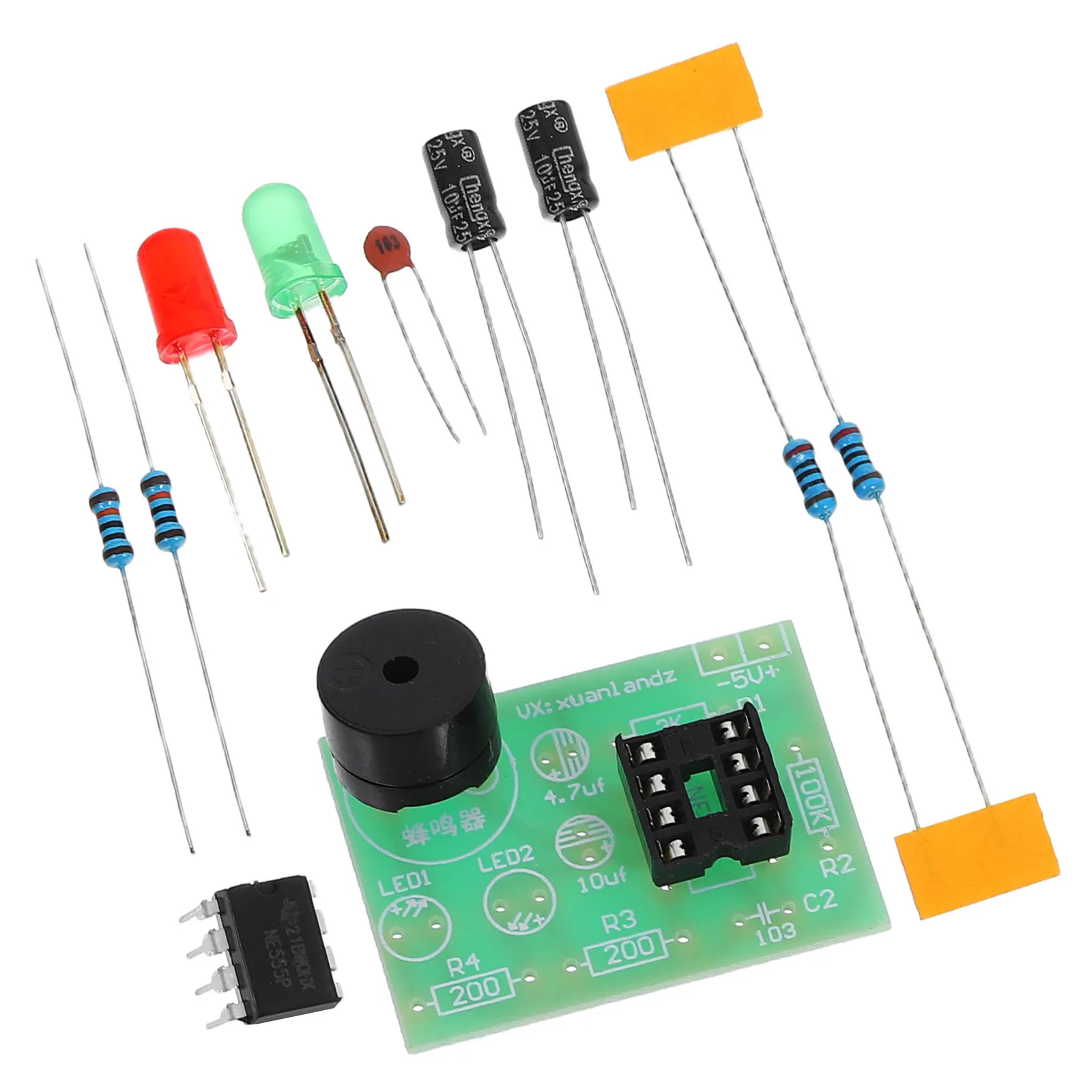

3Pcs DIY Electronics Training Kit Ne555 Astable Multivibrator Circuit Dual LED Flasher 555 Timer Project Electronics Practice